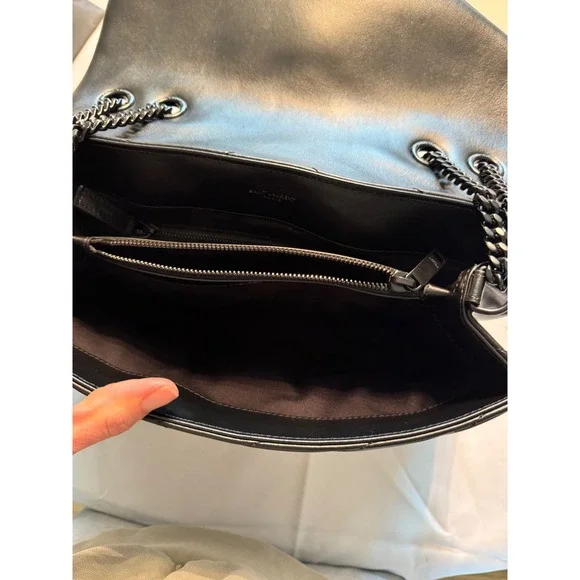 Saint Laurent Loulou Medium Bag Black Quilted Leather YSL 574946 DV728 1000 - Picture 13 of 16